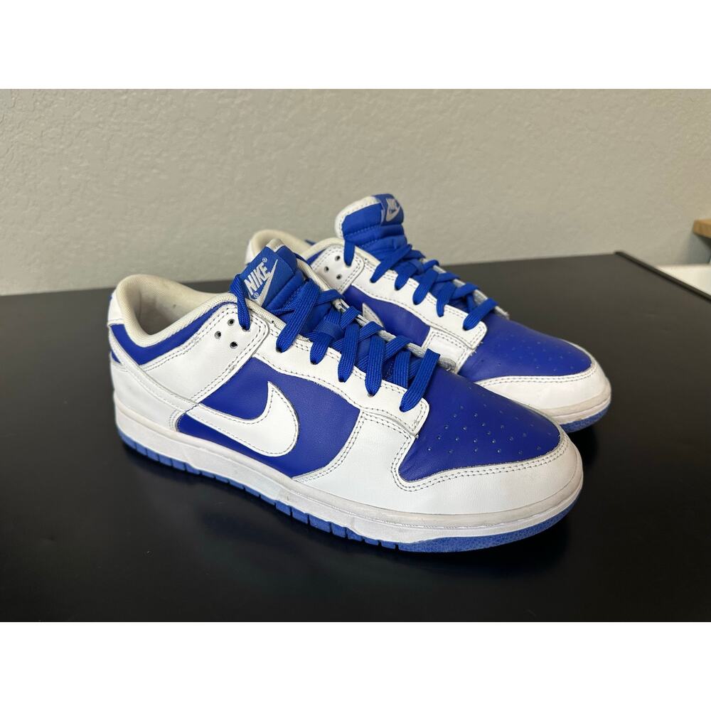 Nike Dunk Low Top Sneaker Head Men 10 Race Blue Royal Streetwear Preppy Grunge